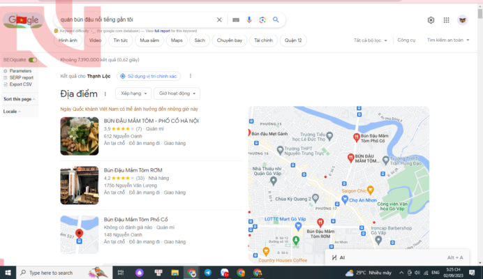 Google Hummingbird là gì? Thông tin chi tiết nhất 2023 3 Dựa vào vị trí hiện tại của mình mà khi tìm kiếm "Quán bún đậu nổi tiếng gần tôi" kết quả sẽ ưu tiên hiển thị theo thứ tự vị trí gần nhất có thể