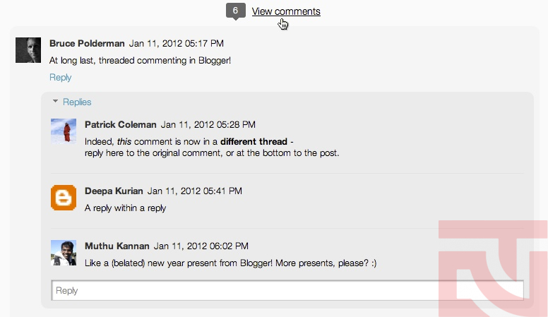 Ví dụ về Blog Comment