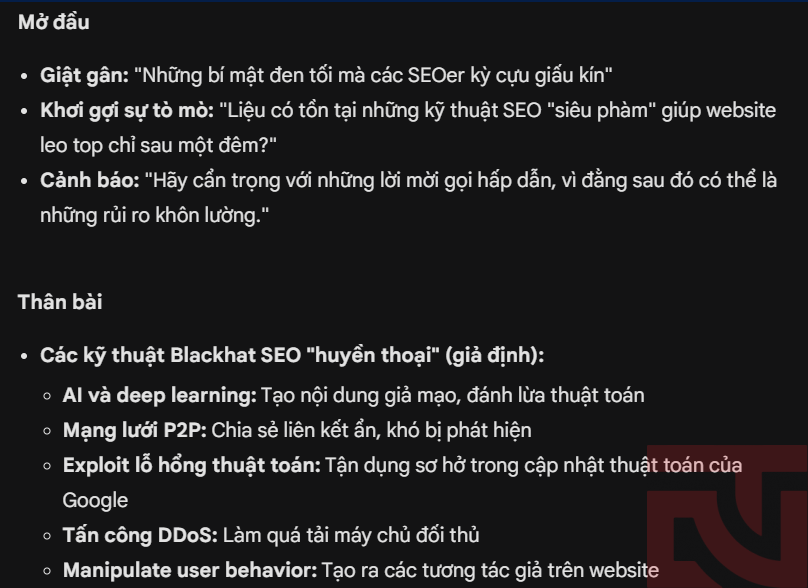 Ai không dùng thì đó là việc của họ. KINGNCT vẫn cứ dùng AI tạo ra Content hàng loạt luôn nhưng đưa vào đó là chất XÁM và sự khác biệt thì tự khắc ăn TOP