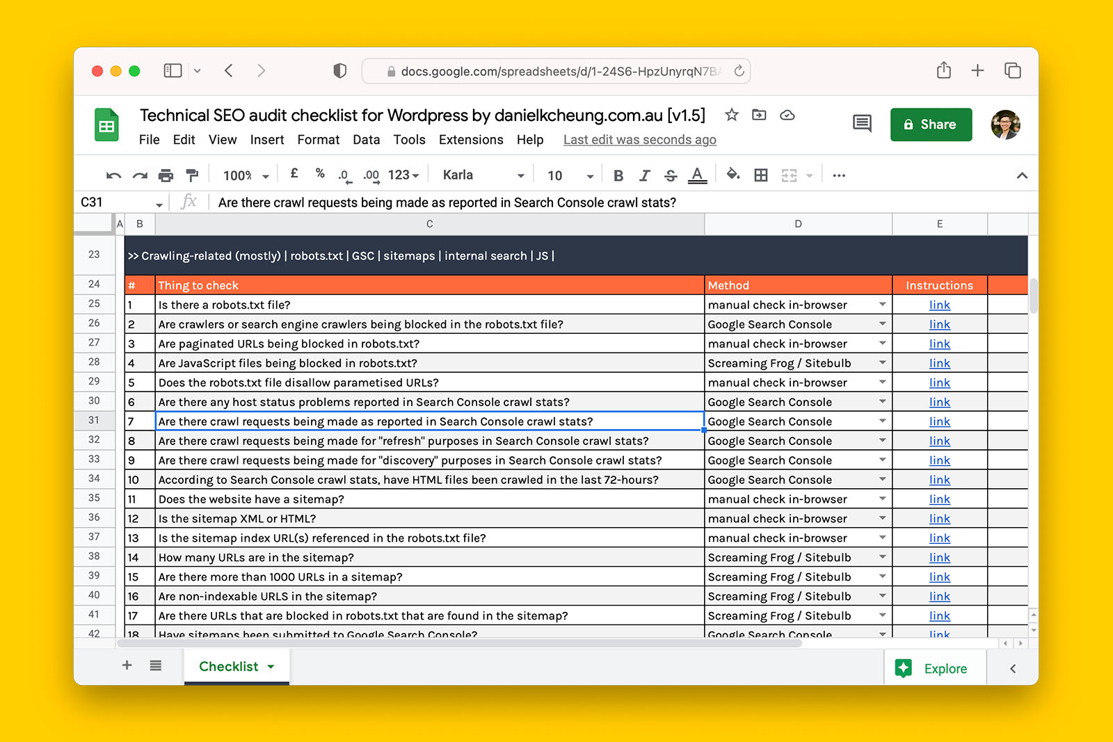 free technical seo checklist with over 170 items to audit