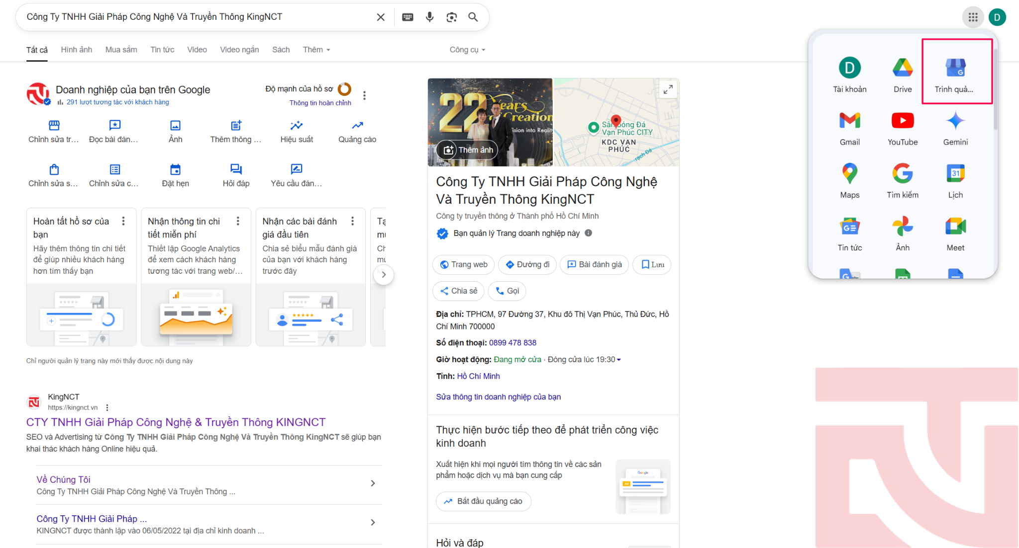 Google Business Profile cập nhật địa chỉ Google sau sáp nhập