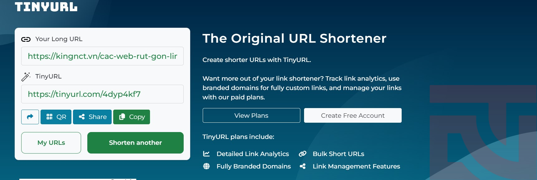 các web rút gọn link