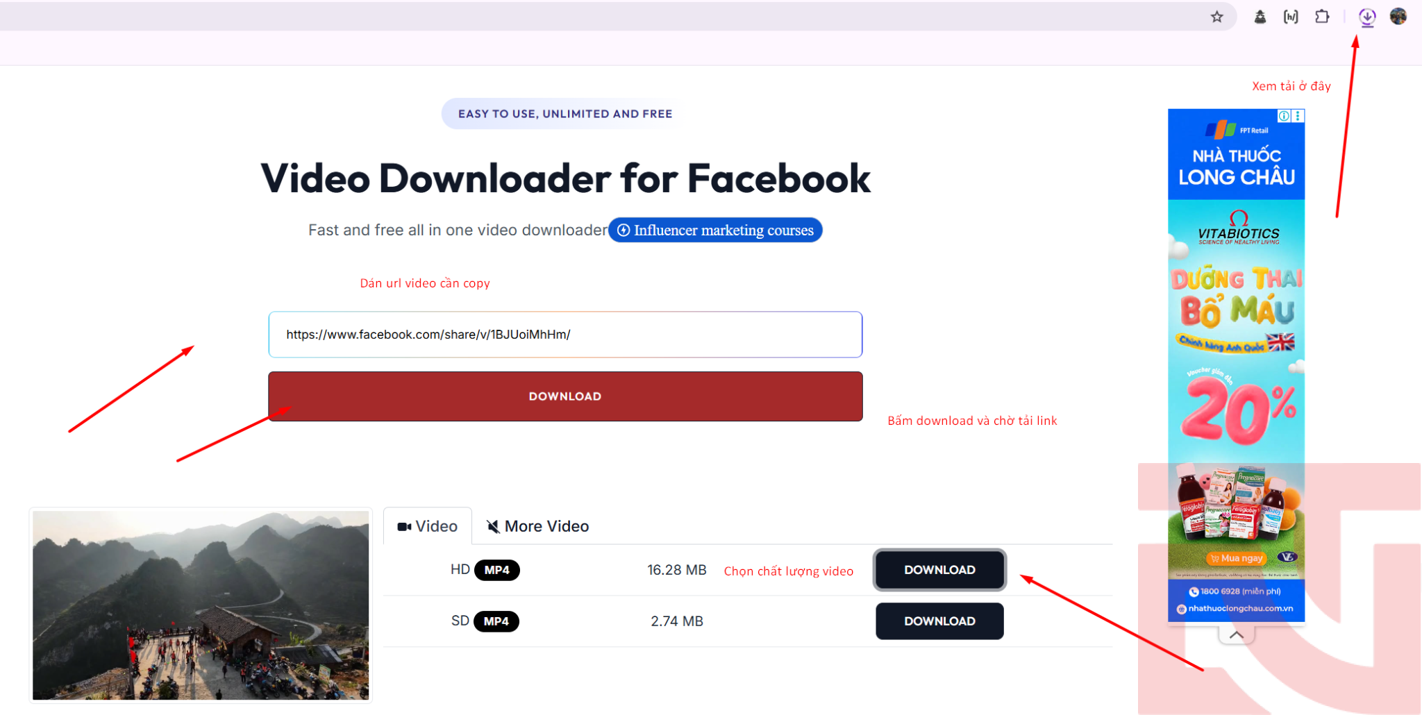 Cách tải video Facebook